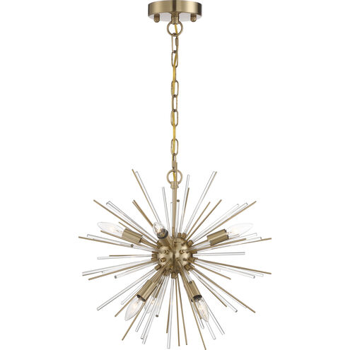 Cirrus 6 Light 16 inch Vintage Brass Chandelier Ceiling Light