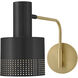 Casey 16.75 inch 10 watt Lacquered Brass and Black Swing Arm Sconce Wall Light in Lacquered Brass with Black