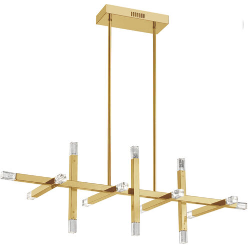 Francesca LED 40 inch Aged Brass Horizontal Chandelier Ceiling Light