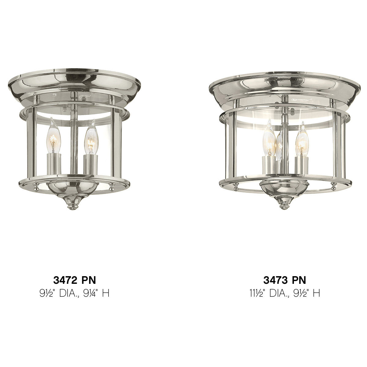 Gentry 2 Light 9 inch Polished Nickel Indoor Flush Mount Ceiling Light