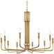 Brigitte 10 Light 32 inch Aged Brass Pendant Ceiling Light