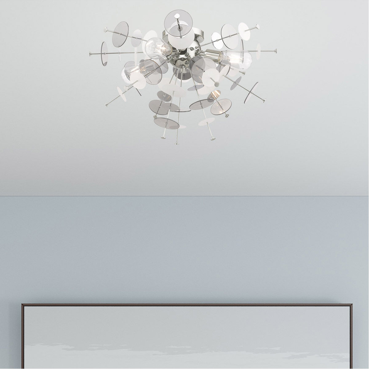 Circulo 4 Light 24 inch Polished Chrome Flush Mount Ceiling Light