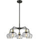 Fenton 5 Light 24.5 inch Black Antique Brass Chandelier Ceiling Light in Clear