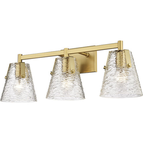 Analia 3 Light 26.25 inch Modern Gold Vanity Wall Light
