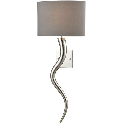 Nile 1 Light 12.63 inch Polished Nickel Sconce Wall Light