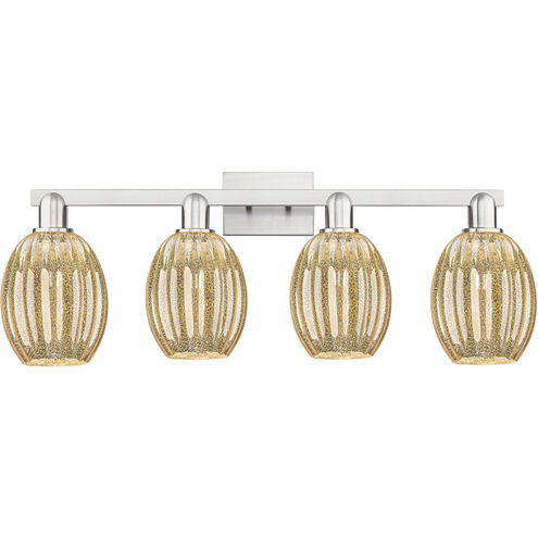 Preston 4 Light 36 inch Brushed Satin Nickel Bath Vanity Light Wall Light in Mercury Glass