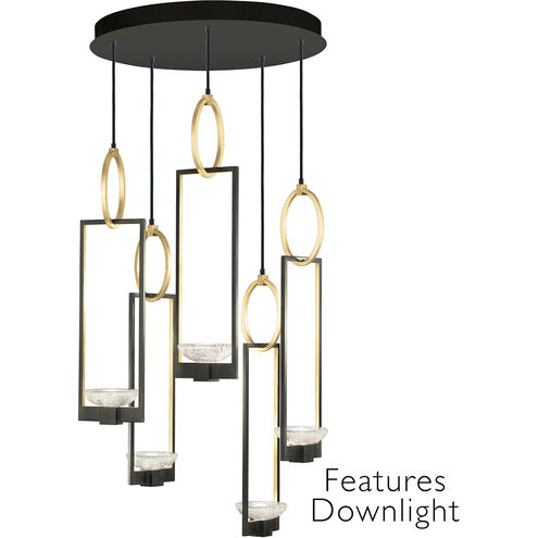 Delphi LED 26.5 inch Black Pendant Ceiling Light in Down