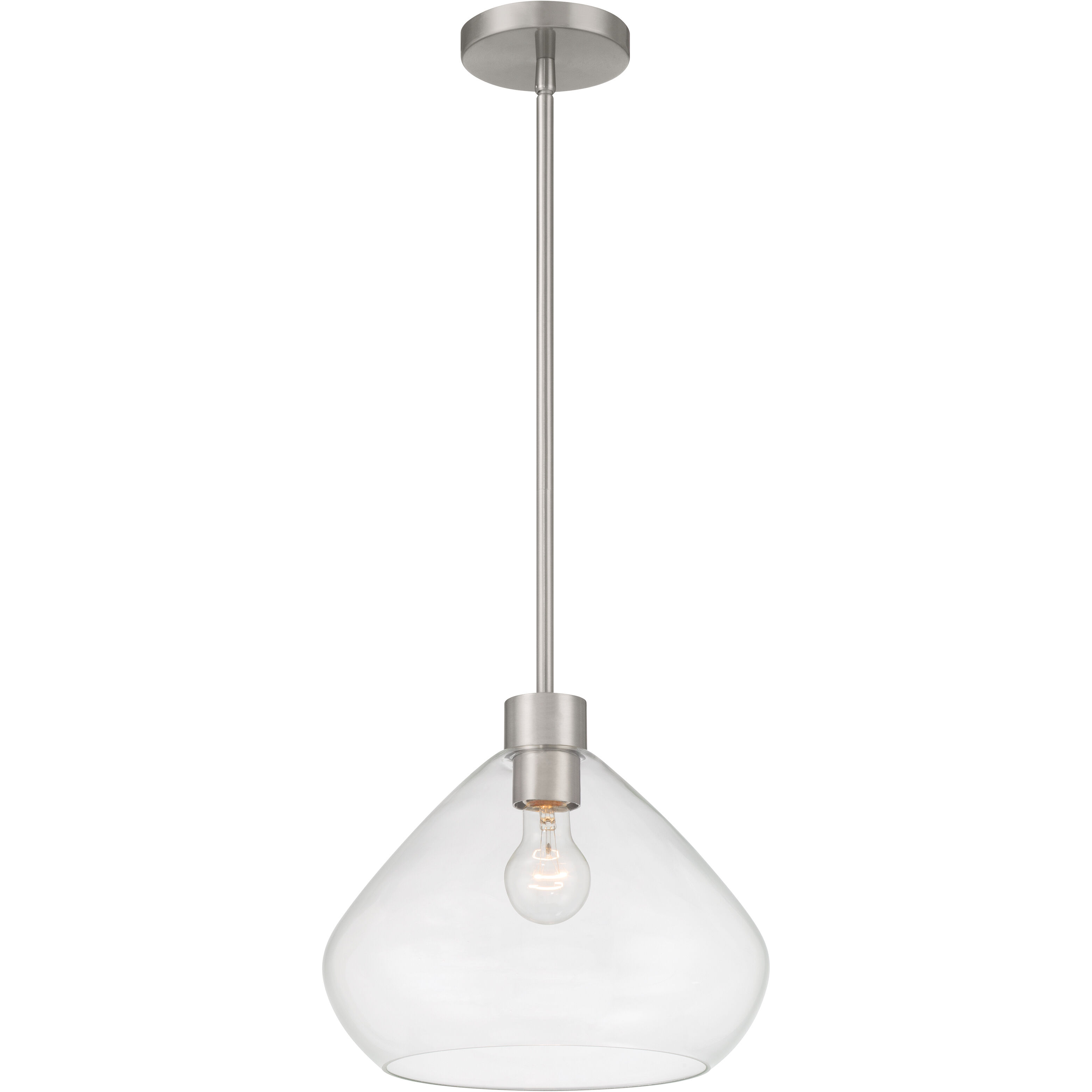 Elaris 1 Light 12.5 inch Brushed Nickel Pendant Ceiling Light