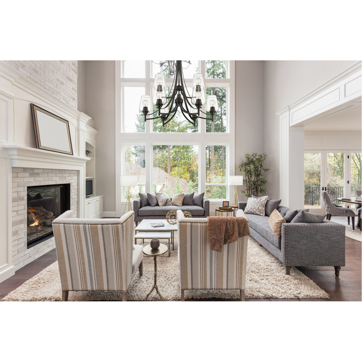 Joliet 9 Light 31 inch Matte Black Chandelier Ceiling Light