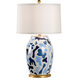 Jamie Merida 34 inch 100.00 watt Blues/White Glaze/Antique Gold Leaf Table Lamp Portable Light