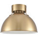 Zayne 1 Light 12 inch Brushed Gold Semi Flush Mount Ceiling Light