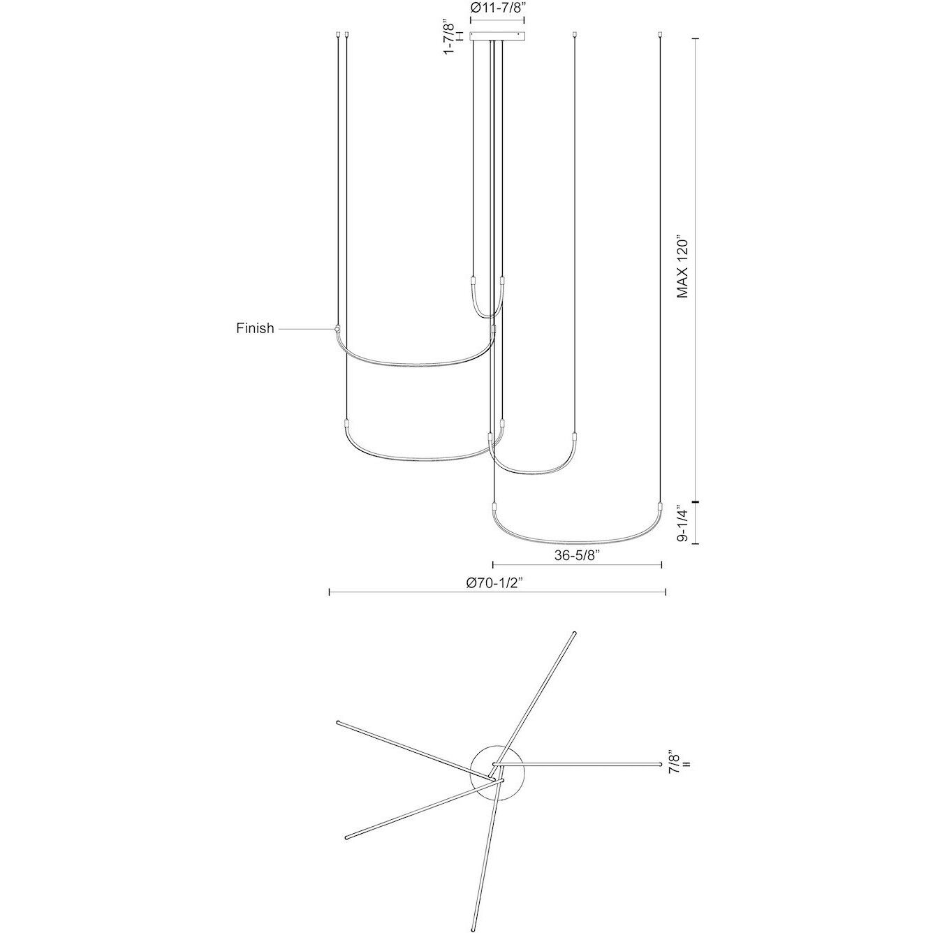 Talis Multi Pendant Ceiling Light in Black