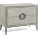 Perth Grey Oak and Reeded Washed Beluga Chest, Two Drawers