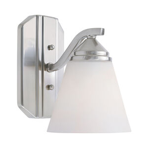 Piazza 1 Light 6 inch Satin Platinum Wall Sconce Wall Light in Frosted White