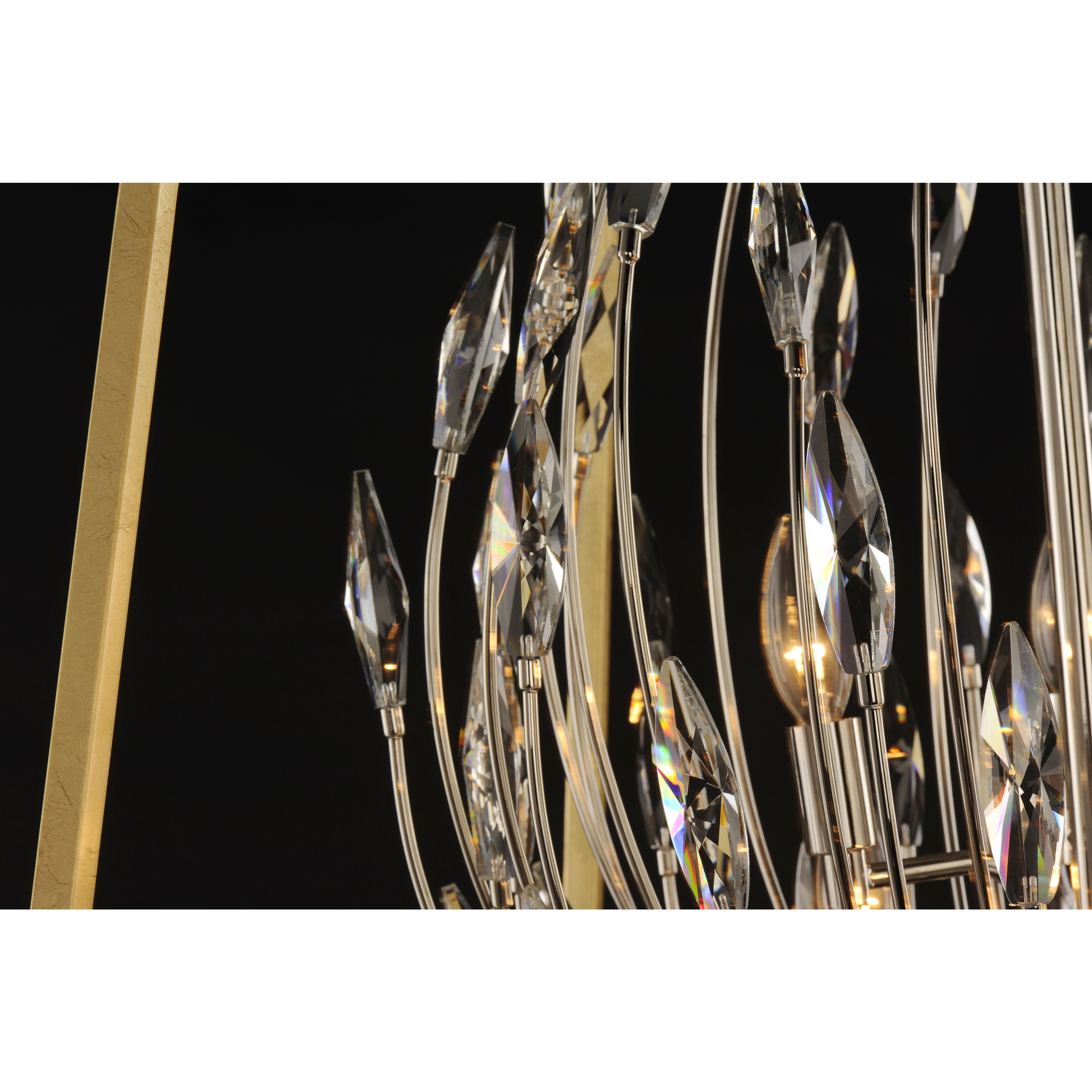 Bouquet 6 Light 24.5 inch Polished Nickel/Gold Leaf Multi-Light Pendant Ceiling Light