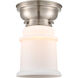 Aditi Canton 1 Light 6 inch Brushed Satin Nickel Flush Mount Ceiling Light in Matte White Glass, Aditi