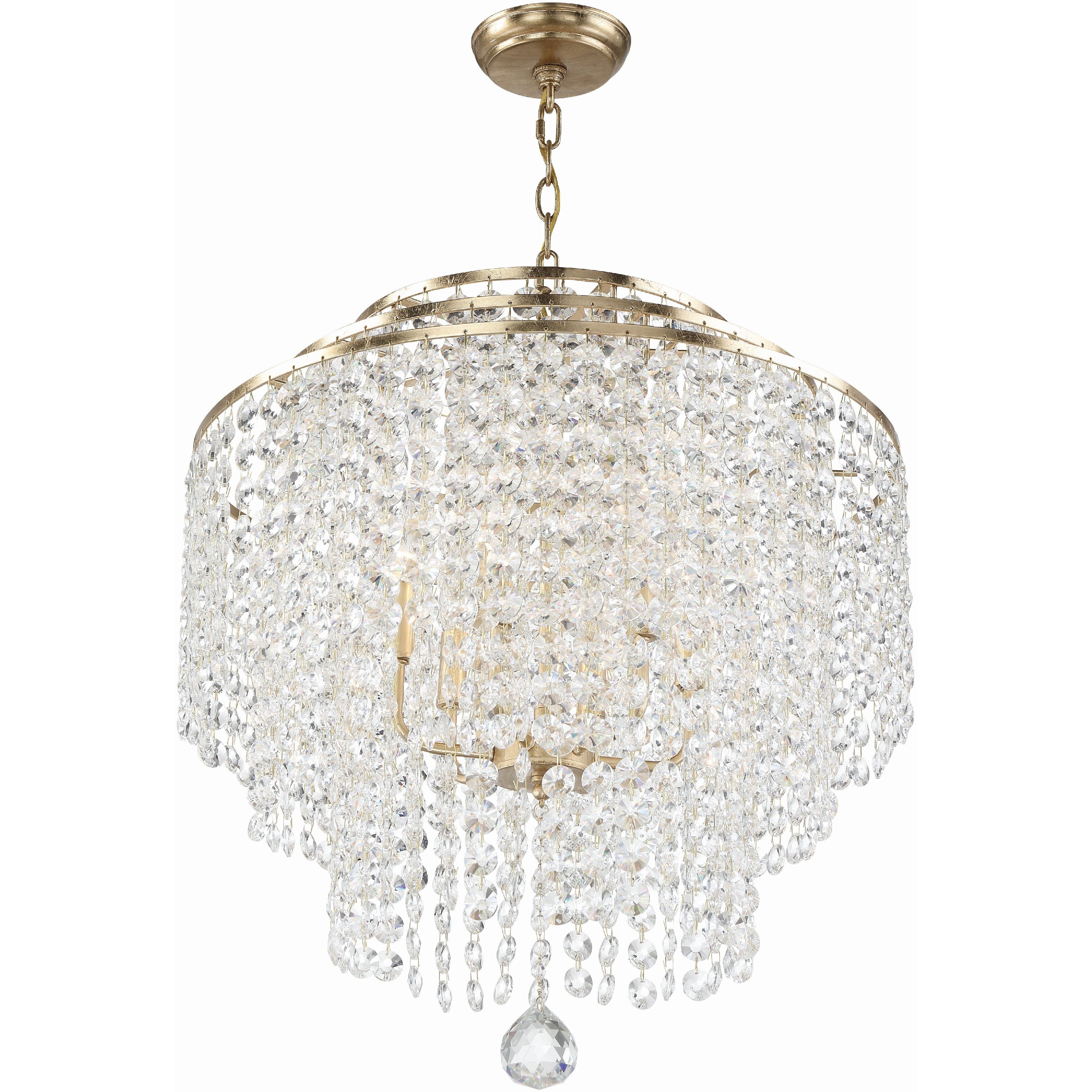 Gabrielle 6 Light 22 inch Antique Gold Chandelier Ceiling Light