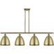 Ballston Dome 4 Light 48 inch Antique Brass Island Light Ceiling Light
