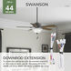 Swanson 44 inch Matte Silver with Autumn Walnut/Natural Wood Blades Ceiling Fan