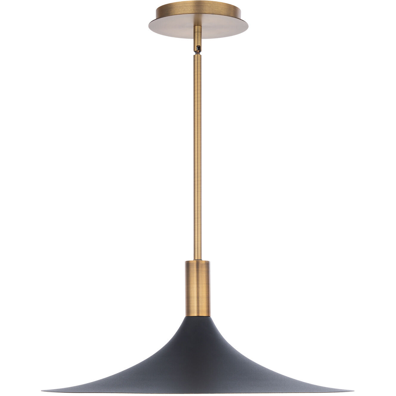 Cochere LED 18 inch Black Gold Aged Brass Pendant Ceiling Light, dweLED