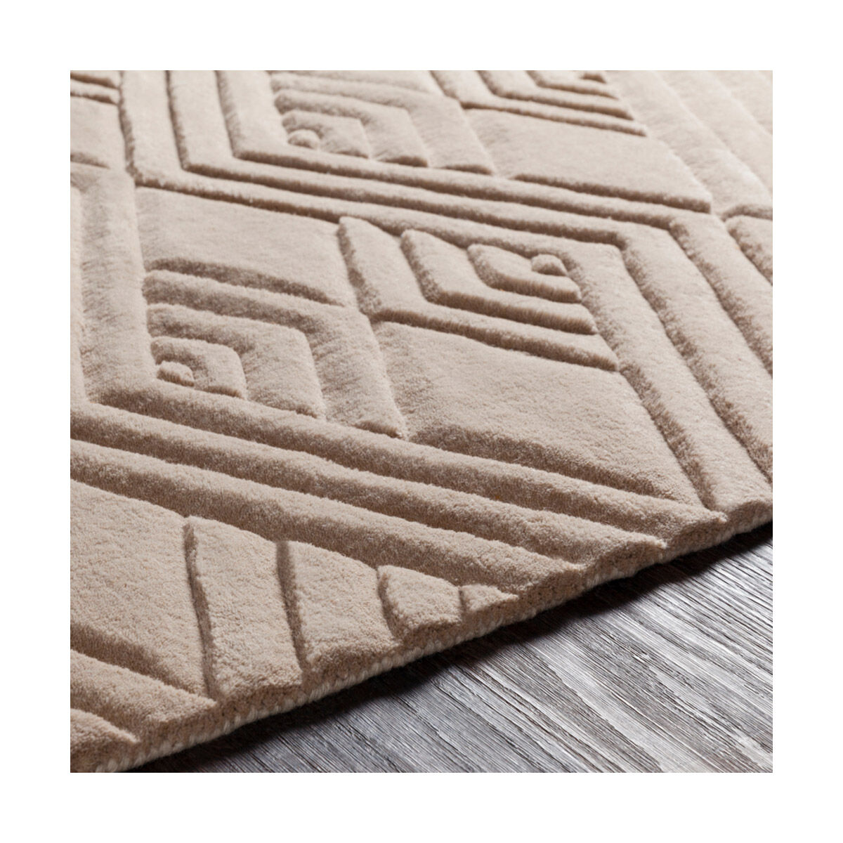 Etching 36 X 24 inch Taupe Rugs, Rectangle