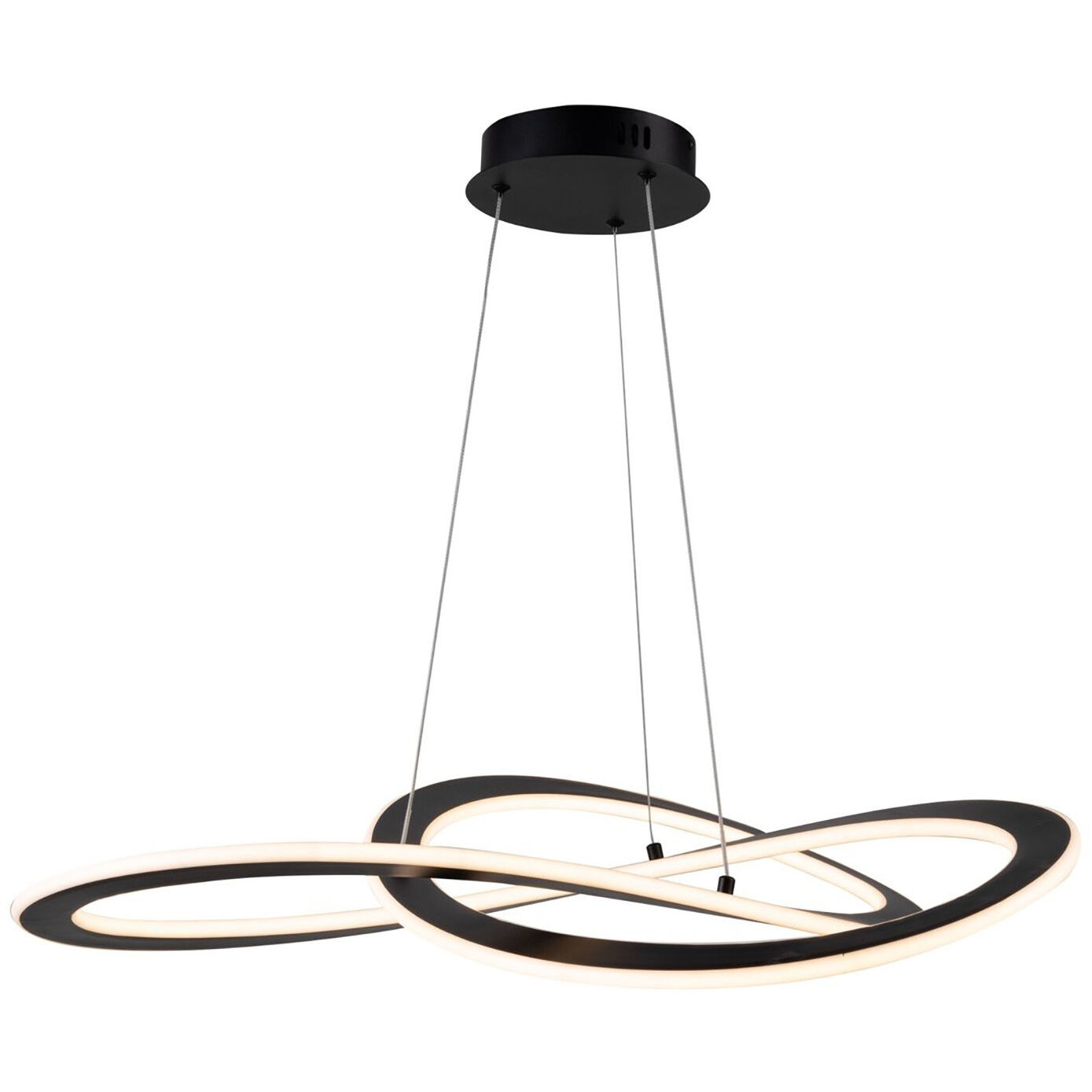 Wave LED 32 inch Black Chandelier Ceiling Light