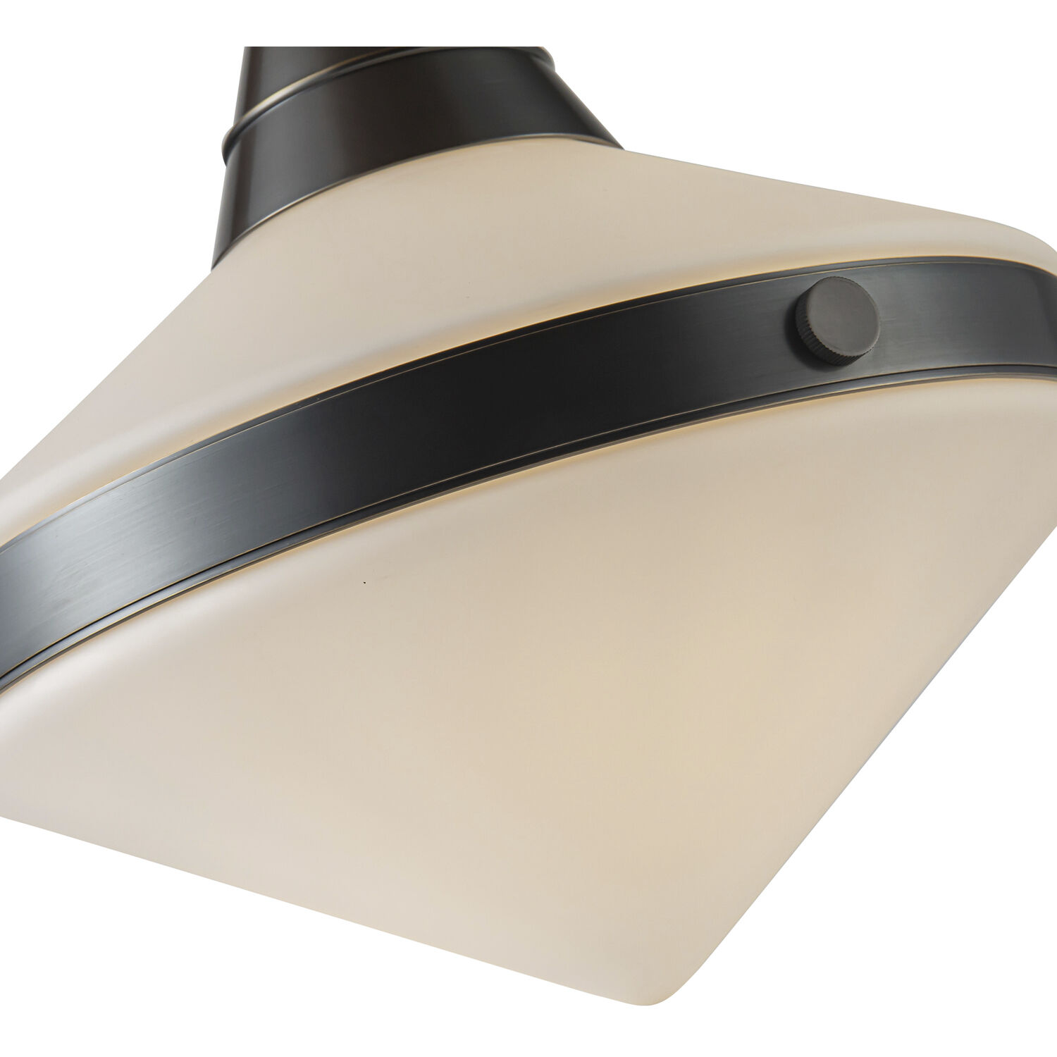 Willard Pendant Ceiling Light in Urban Bronze, Matte Opal Glass