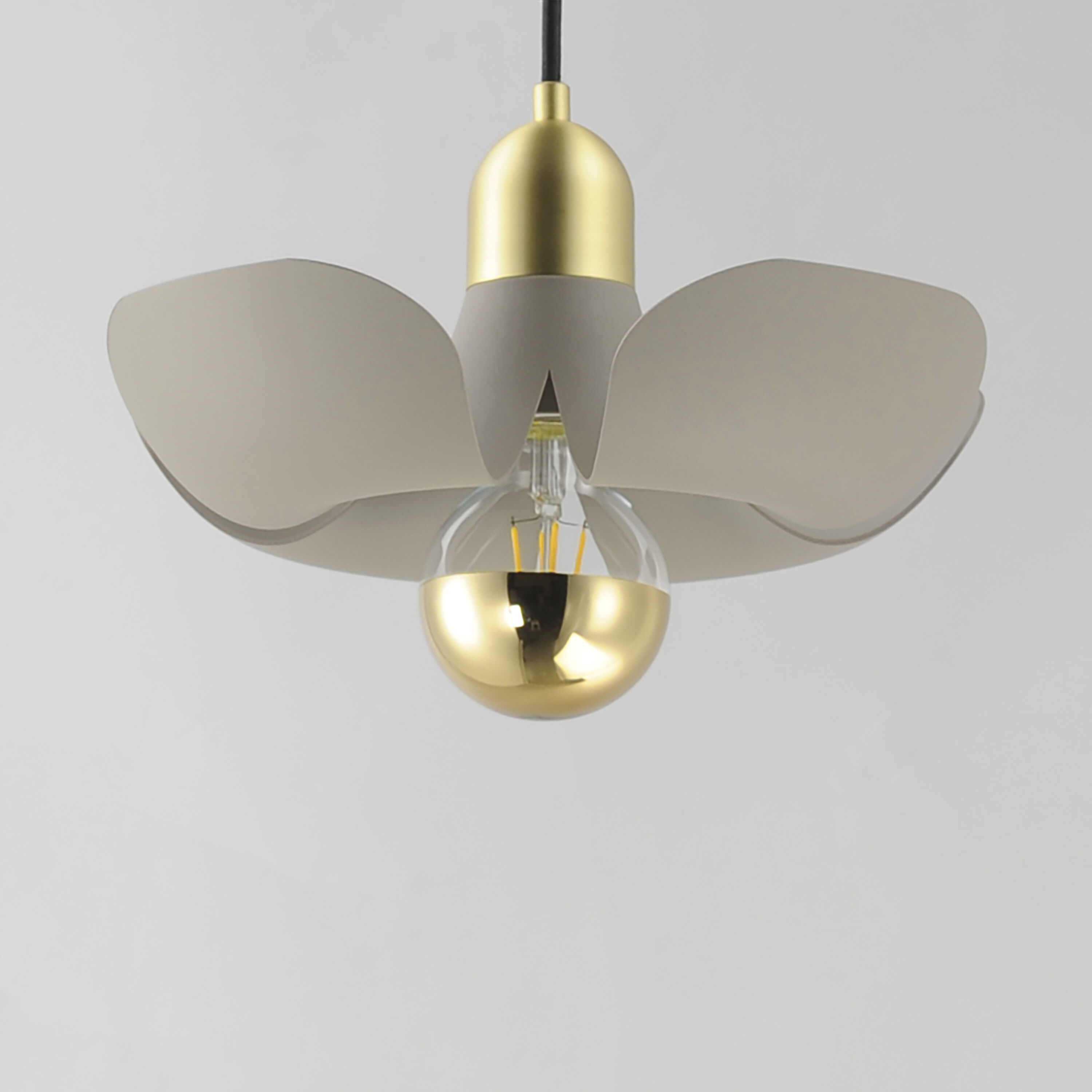 Poppy LED 11.75 inch Silver Gold with Satin Brass Single Pendant Ceiling Light in Silver Gold and Satin Brass