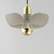 Poppy LED 11.75 inch Silver Gold with Satin Brass Single Pendant Ceiling Light in Silver Gold and Satin Brass