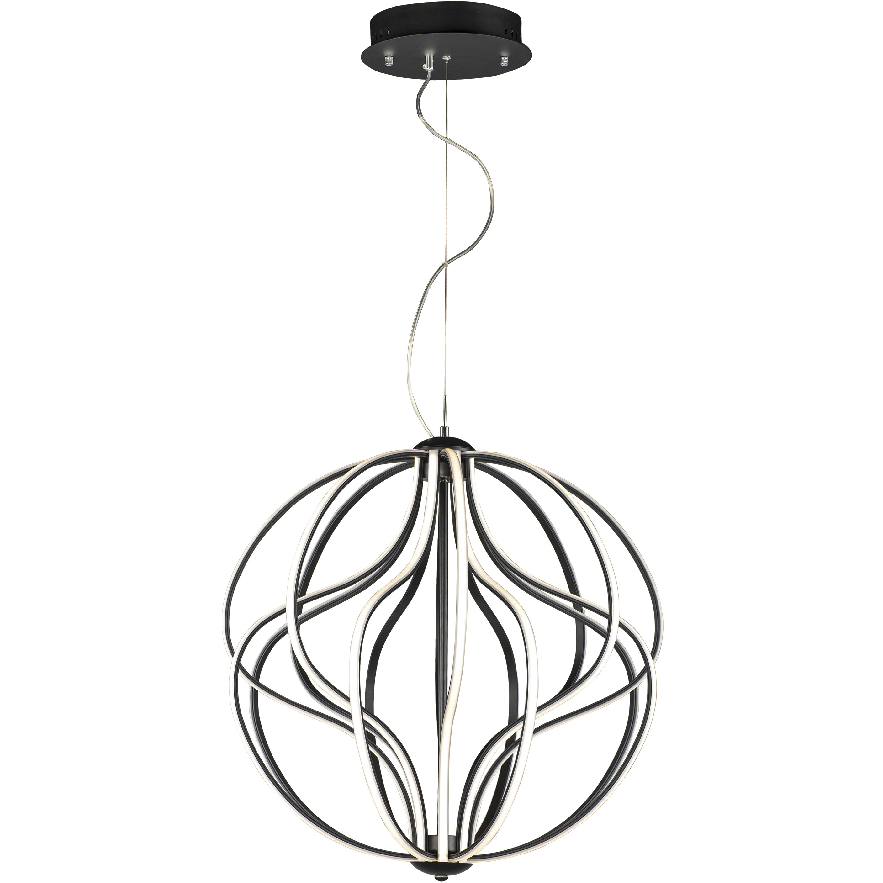 Aura LED 24 inch Black Single Pendant Ceiling Light