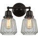 Aditi Chatham 2 Light 14.25 inch Matte Black Bath Vanity Light Wall Light, Aditi