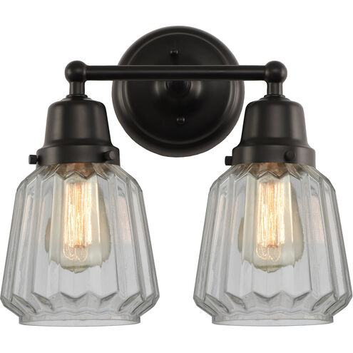 Aditi Chatham 2 Light 14.25 inch Matte Black Bath Vanity Light Wall Light, Aditi