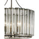 Bevilacqua 3 Light 18 inch Silver Leaf Chandelier Ceiling Light, Small