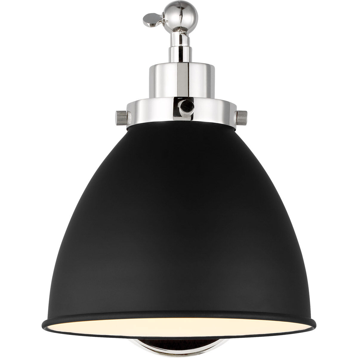 C&M by Chapman & Myers Wellfleet 15.88 inch 75 watt Midnight Black and Polished Nickel Task Sconce Wall Light in Midnight Black / Polished Nickel
