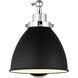 C&M by Chapman & Myers Wellfleet 15.88 inch 75 watt Midnight Black and Polished Nickel Task Sconce Wall Light in Midnight Black / Polished Nickel