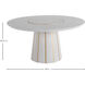 Morgan 60 X 60 inch Cerused White and Burnished Gold Dining Table