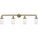 Franklin Restoration Dover 4 Light 43 inch Antique Brass Bath Vanity Light Wall Light in Incandescent, Clear Glass, Franklin Restoration