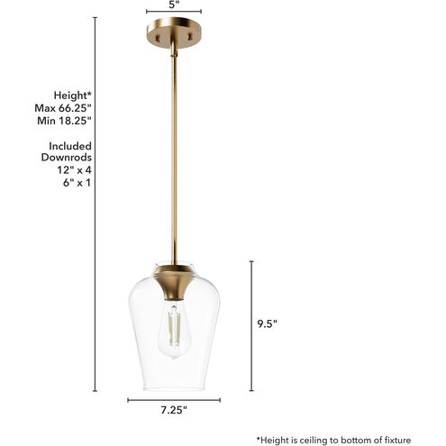 Vidria 1 Light 7.25 inch Alturas Gold Mini Pendant Ceiling Light