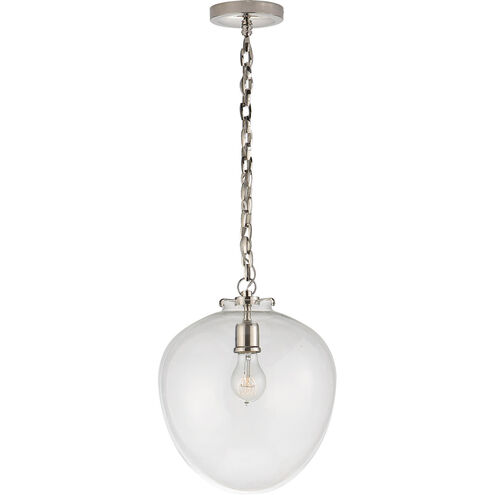 Thomas O'Brien Katie2 1 Light 10.5 inch Polished Nickel Acorn Pendant Ceiling Light in Clear Glass