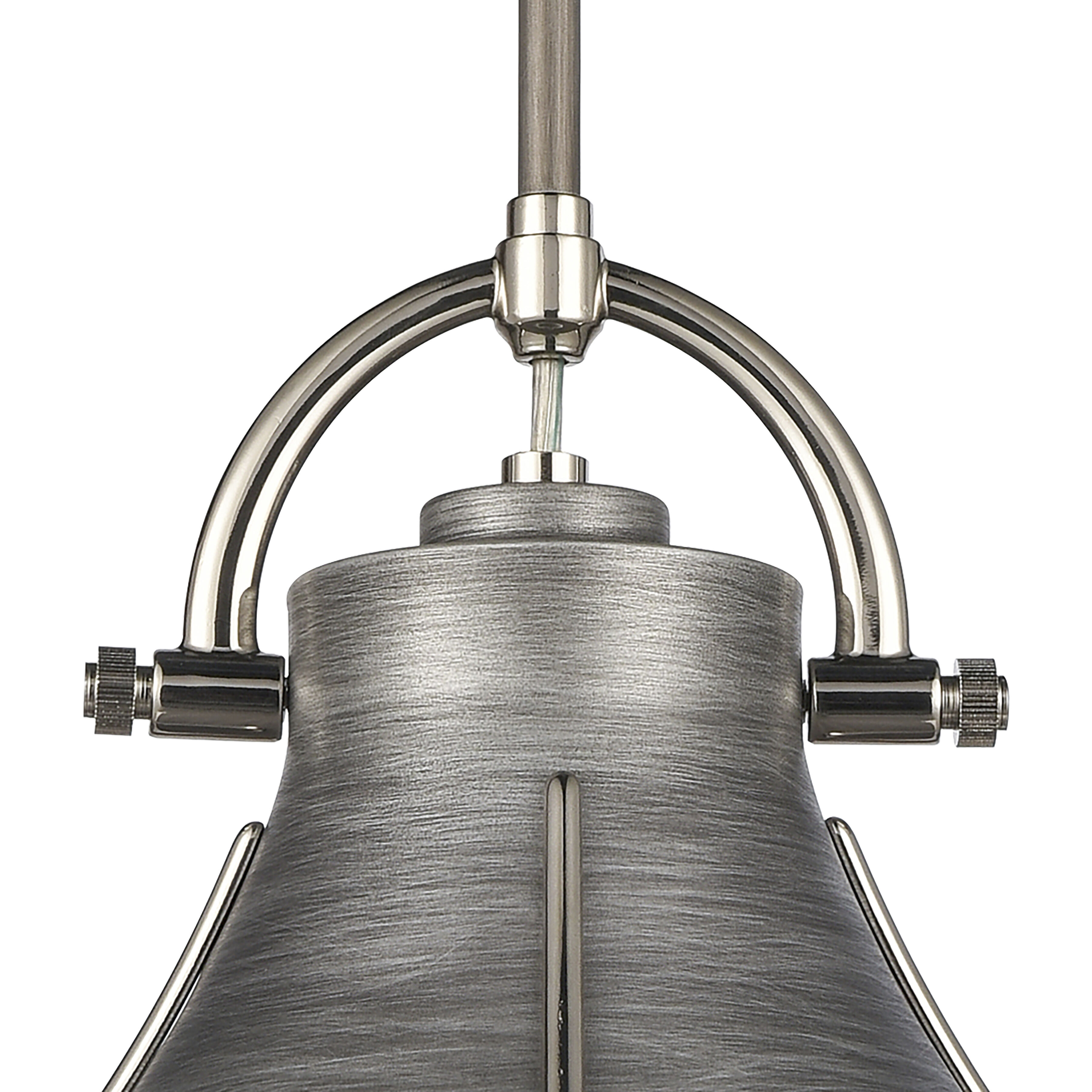 Urbanite 1 Light 9 inch Weathered Zinc with Polished Nickel Mini Pendant Ceiling Light