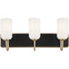 Solia LED 24 inch Champagne Bronze with Black Bathroom Vanity Light Wall Light