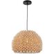 Durian 1 Light 14 inch Natural Pendant Ceiling Light
