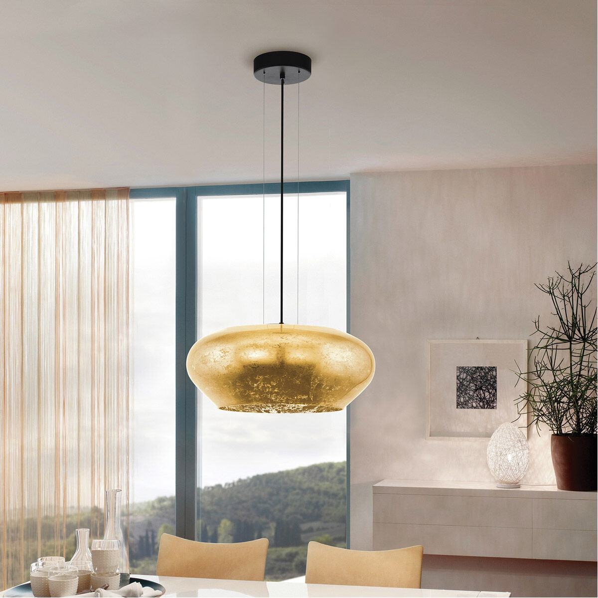 Priorat 3 Light 19.61 inch Gold Mini Pendant Ceiling Light