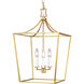 C&M by Chapman & Myers Southold 3 Light 13.5 inch Burnished Brass Hanging Lantern Ceiling Light