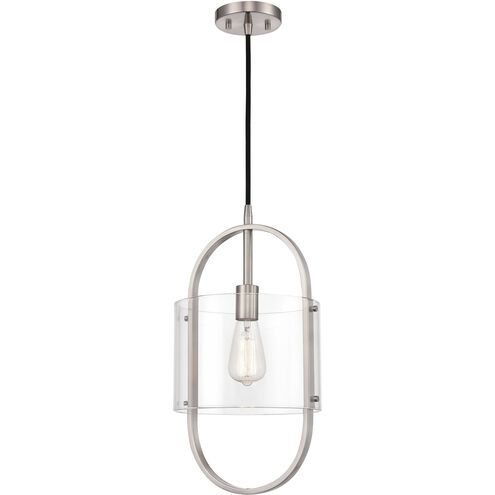Pelham 1 Light 9.5 inch Brushed Satin Nickel Mini Pendant Ceiling Light in Incandescent