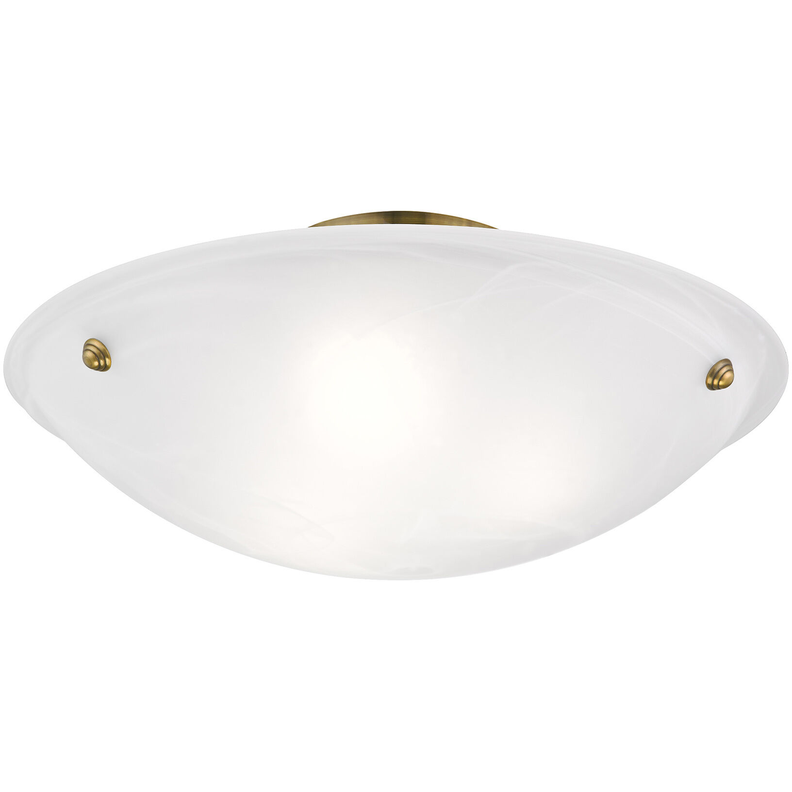 Oasis 3 Light 20 inch Antique Brass Semi-Flush Mount Ceiling Light
