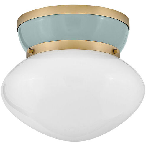 Lucy 1 Light 12 inch Lacquered Brass with Seafoam Flush Mount Ceiling Light