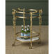 Fiore Polished Brass and Clear and Natural Bar Cart