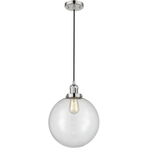 Franklin Restoration Beacon LED 12 inch Polished Nickel Mini Pendant Ceiling Light in Clear, Franklin Restoration