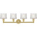 Niagra 4 Light 33.5 inch Satin Gold Bath Vanity Light Wall Light